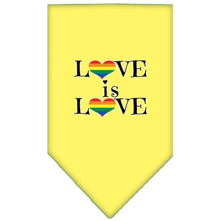 MIRAGE PET PRODUCTS Love is Love Screen Print BandanaYellow Large 66-192 LGYW